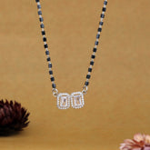 Princess Cut Stone Studded Silver Mangalsutra